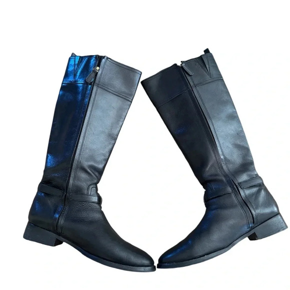 Tory Burch Marlene Black Leather Riding Boots - Picture 13 of 14